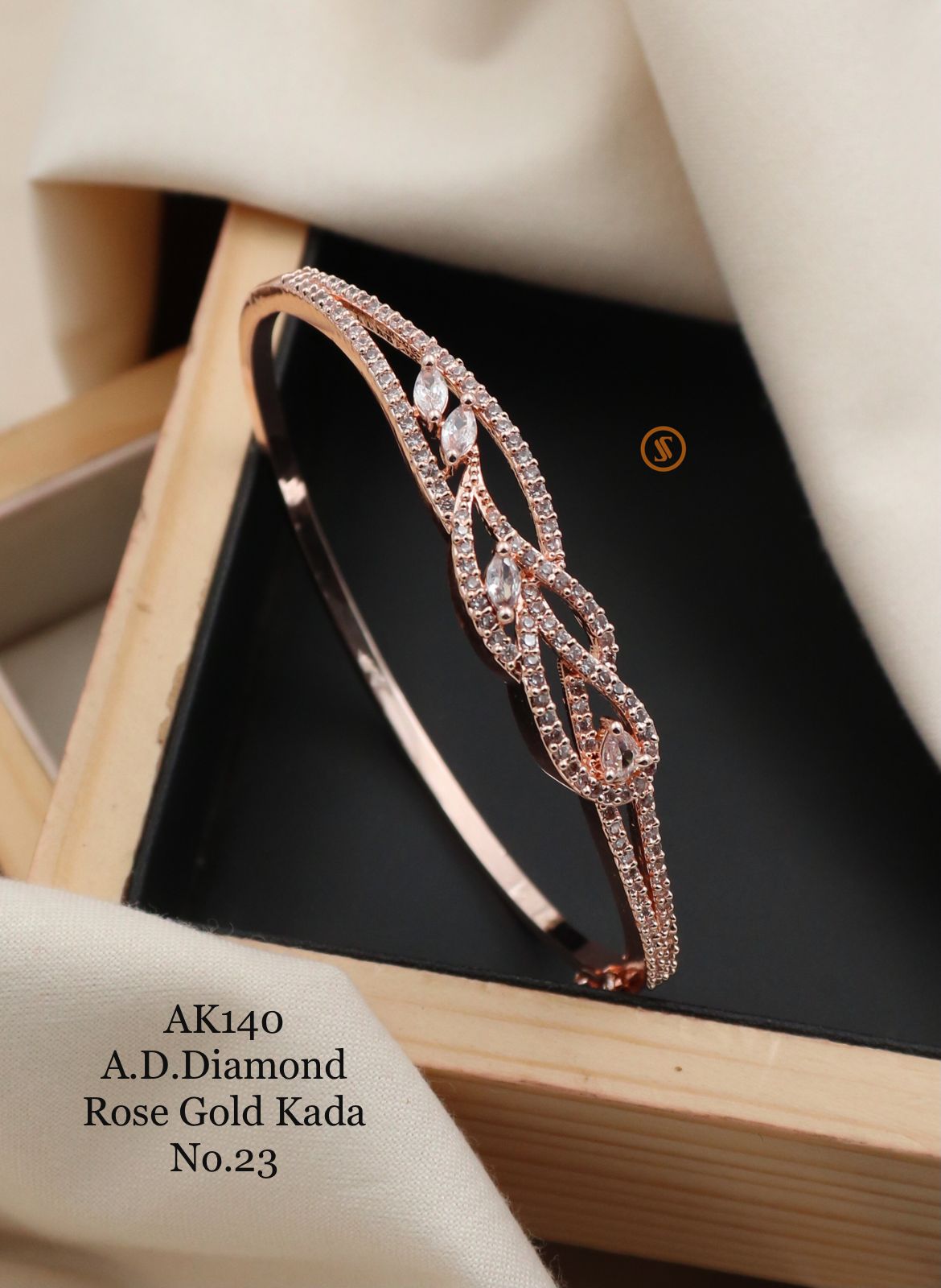 Ad Diamond 4 Designer Rose Gold Kada Catalog
